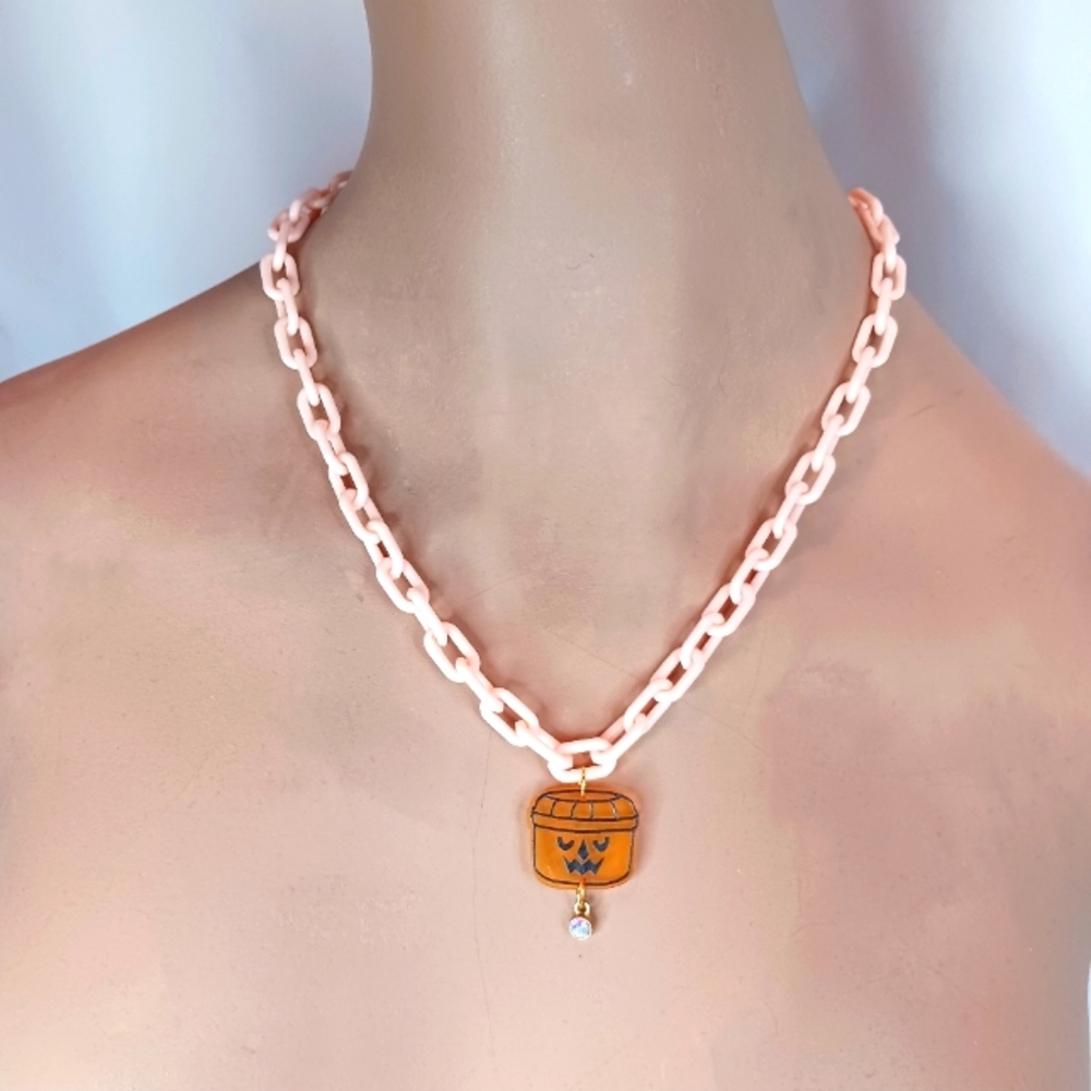 McDonald's Pumpkin Boo Bucket Necklace.